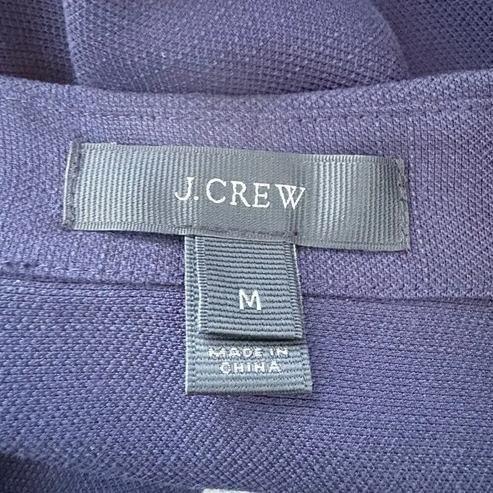 J. Crew Shirt Tunic Sz M Navy 3/4 Sleeve Half‎ Button Relaxed Minimalist Preppy
